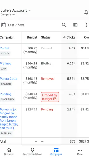 Google Ads screenshot