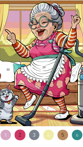 Granny Color By Number Game screenshot