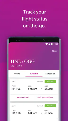 Hawaiian Airlines screenshot