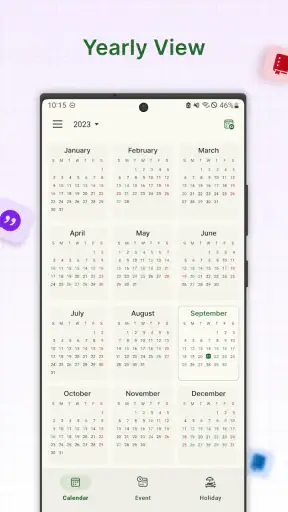Holiday Calendar screenshot