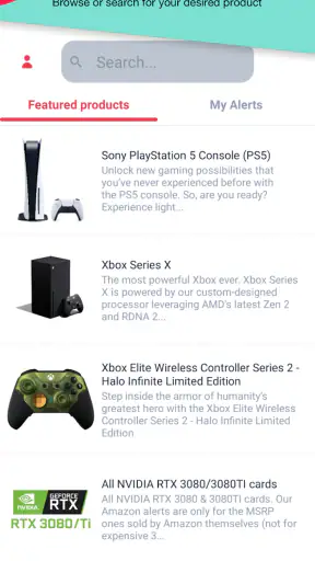 HotStock - in-stock alerts screenshot