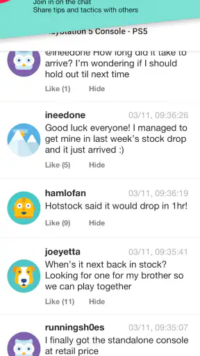 HotStock - in-stock alerts screenshot