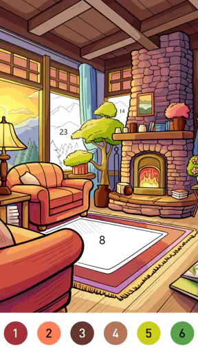 Interior Color by Number Book screenshot