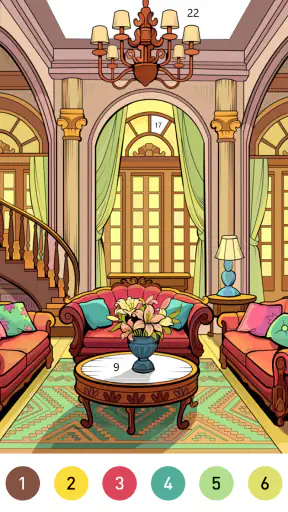 Interior Color by Number Book screenshot