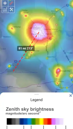 Light pollution map screenshot