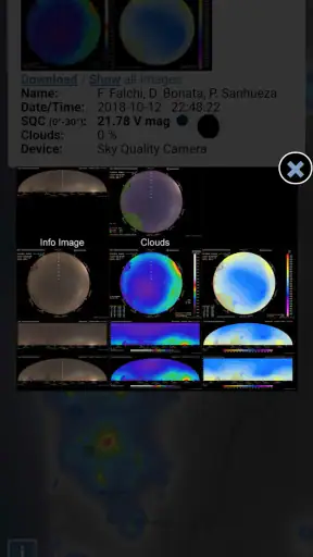 Light pollution map screenshot