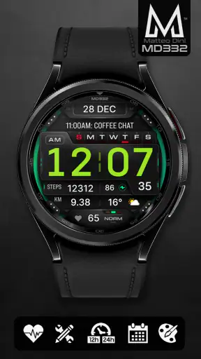 MD332 Digital watch face screenshot