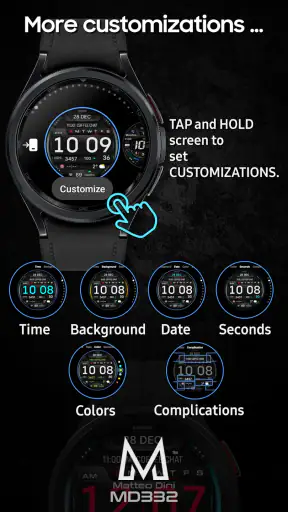 MD332 Digital watch face screenshot
