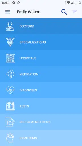 Medical records screenshot