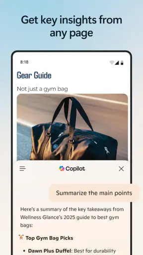 Microsoft Edge: AI browser screenshot