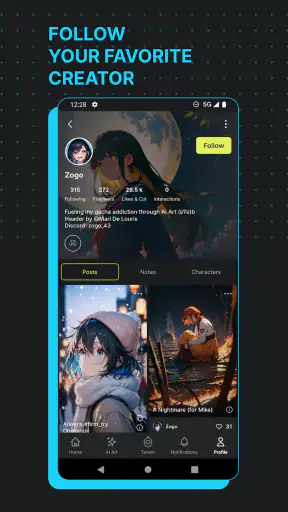 Moescape - Character AI & Art screenshot