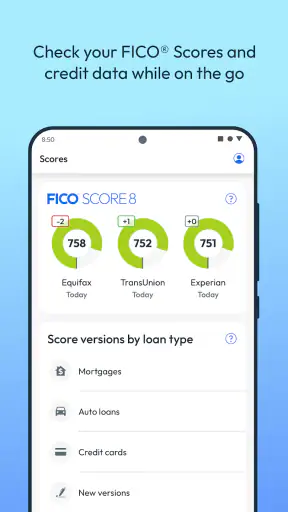 myFICO: FICO Credit Check screenshot