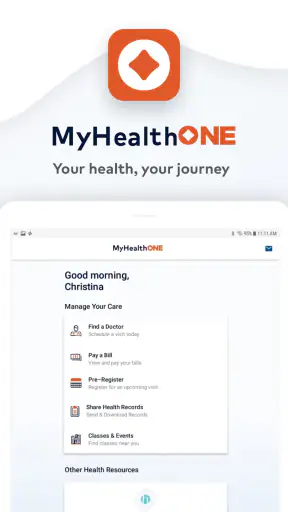 MyHealthONE screenshot