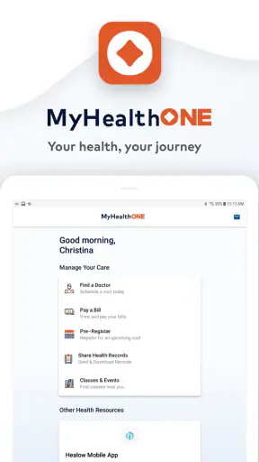MyHealthONE screenshot