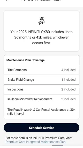 MyINFINITI App screenshot