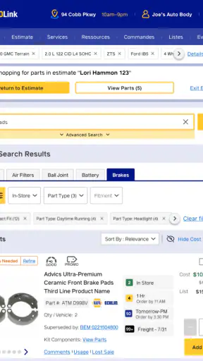 NAPA PROLink screenshot