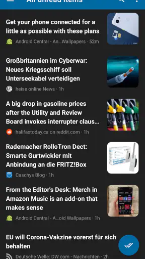 Nextcloud News screenshot
