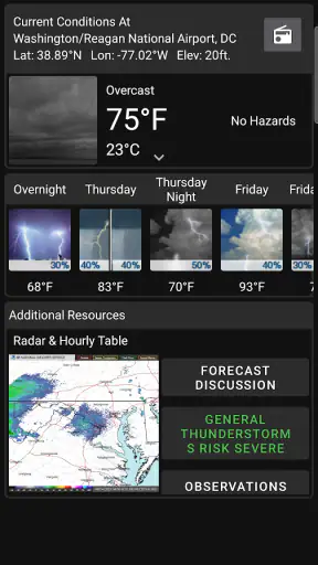 NWS Weather screenshot