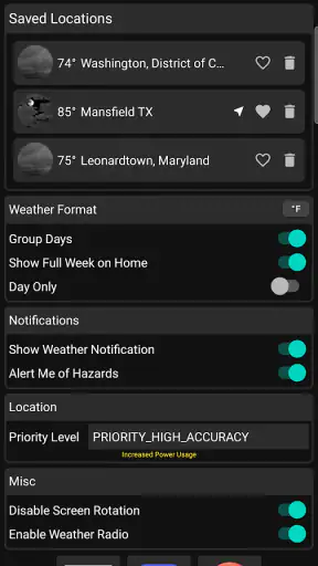 NWS Weather screenshot