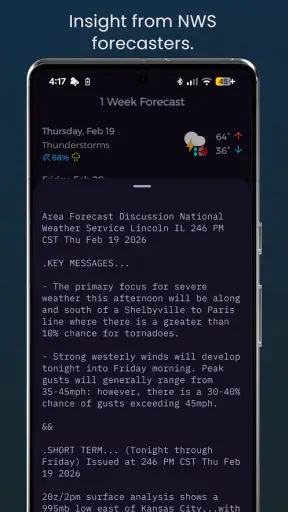 NWS Weather Report screenshot
