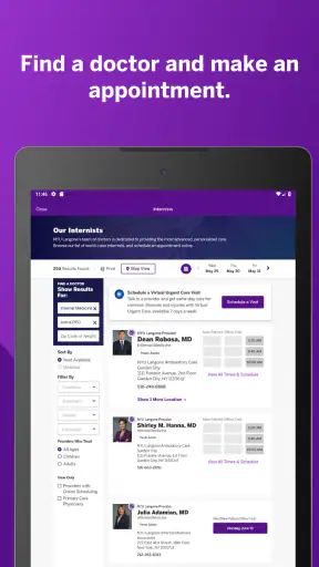 NYU Langone Health screenshot