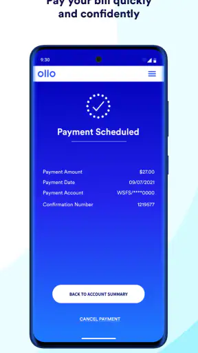 Ollo Credit Card Mobile App screenshot