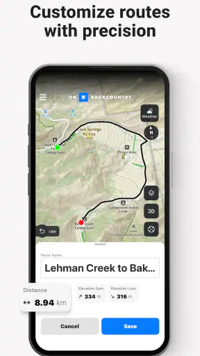 onX Backcountry Trail Maps GPS screenshot