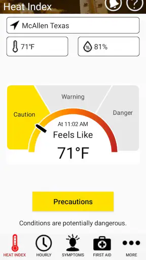 OSHA NIOSH Heat Safety Tool screenshot