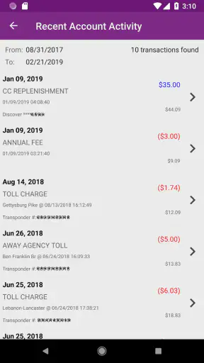 PA Toll Pay screenshot