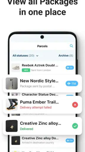 Package Tracker - pkge Mobile screenshot