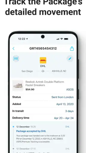 Package Tracker - pkge Mobile screenshot