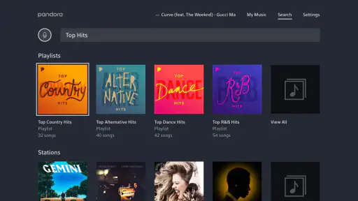 Pandora Music for TV screenshot