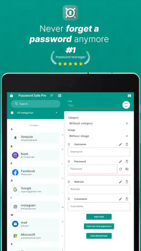 Password Safe and Manager screenshot