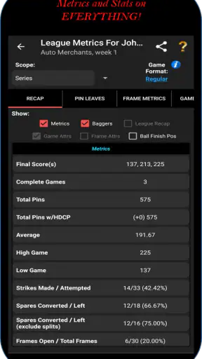 Premier Bowl Scorekeeper screenshot