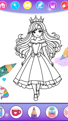 Princess Coloring Book & Games screenshot