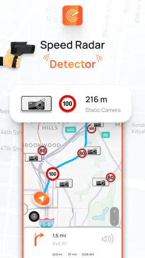 Radar, HUD, Map, Speed Camera screenshot