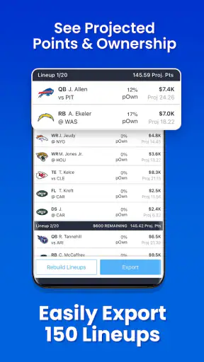 RotoGrinders Daily Fantasy screenshot