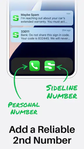Sideline: 2nd Phone Line App screenshot