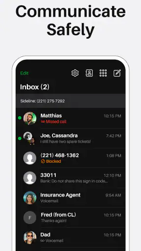 Sideline: 2nd Phone Line App screenshot