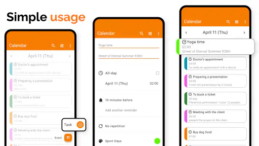 Simple Calendar screenshot