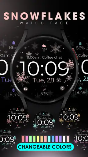 Snowflake rose gold watch face screenshot