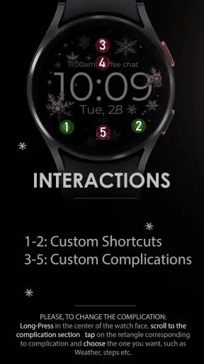 Snowflake rose gold watch face screenshot