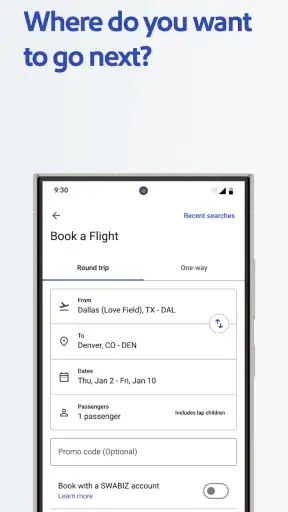 Southwest Airlines: Travel App screenshot