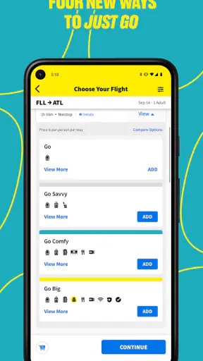 Spirit Airlines screenshot