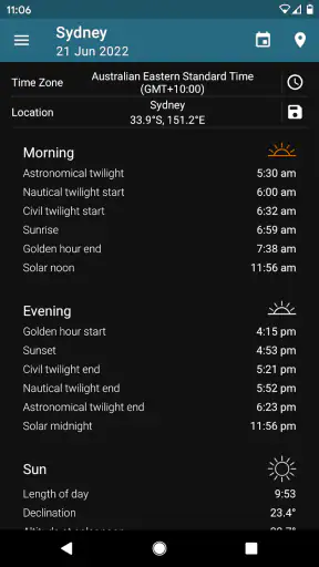 Sun Position, Sunrise/set PRO screenshot