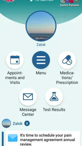 Sutter Health My Health Online screenshot