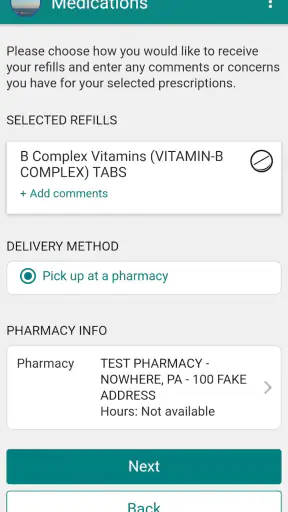 Sutter Health My Health Online screenshot