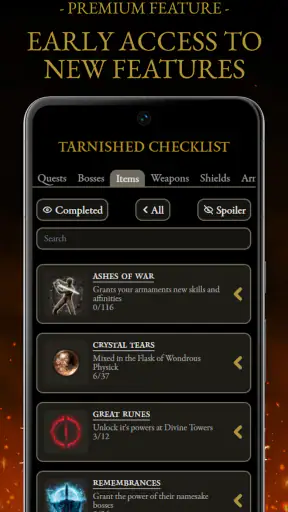 Tarnished Checklist Premium screenshot