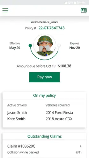 The General® Auto Insurance screenshot