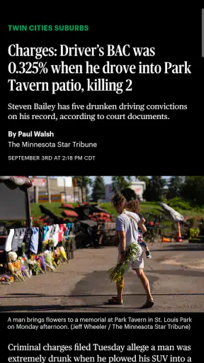 The Minnesota Star Tribune screenshot